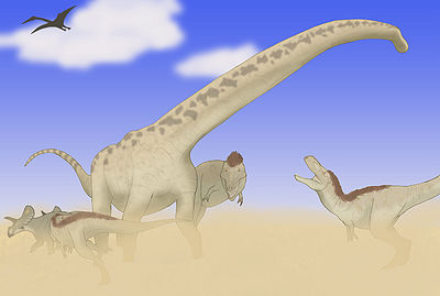 Alamosaurus Tyrannosaurus Laelaps nipponensis.jpg